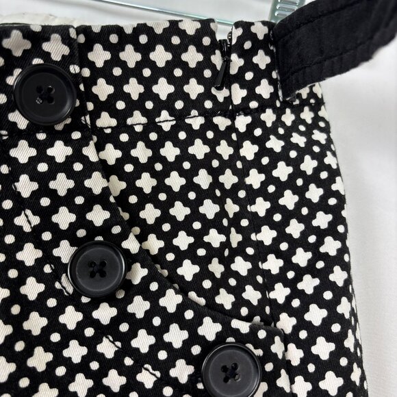 J. Crew Stretch Shorts City Fit Size 8 Black White Geometric Retro Modern - Picture 7 of 14